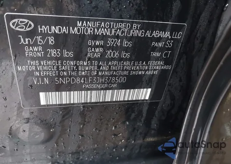 2018 Hyundai Elantra Value Edition from USA, damaged, VIN 5NPD84LF3JH378500